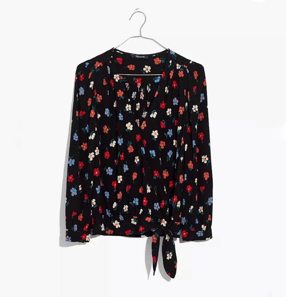 Madewell Wrap Top in Pressed Flowers